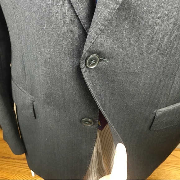Lubiam x Vitale Barberis Canônico Men 42R Unstructured Herringbone 2-Button Coat - Picture 4 of 16